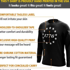 We The People Holsters 1776 Betsy Ross Flag Long Sleeve Shirt Black Discount