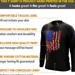 We The People Holsters American Flag In Guns 2.0 Long Sleeve Shirt Black Best