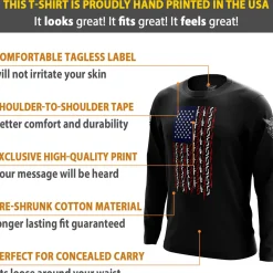 We The People Holsters American Flag in Guns - Patriotic Colors Long Sleeve Shirt Black Best