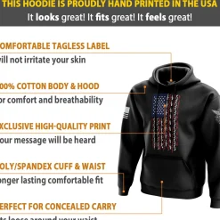 We The People Holsters American Flag in Guns - Patriotic Colors Hoodie Black Discount