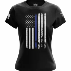 We The People Holsters American Flag Thin Blue Line Women's Short Sleeve Shirt Sale