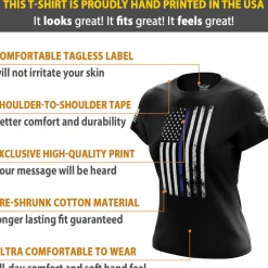 We The People Holsters American Flag Thin Blue Line Women's Short Sleeve Shirt Sale