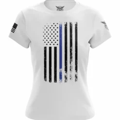We The People Holsters American Flag Thin Blue Line Women's Short Sleeve Shirt Sale