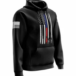 We The People Holsters American Flag Thin Blue/Red Line Hoodie Black Clearance