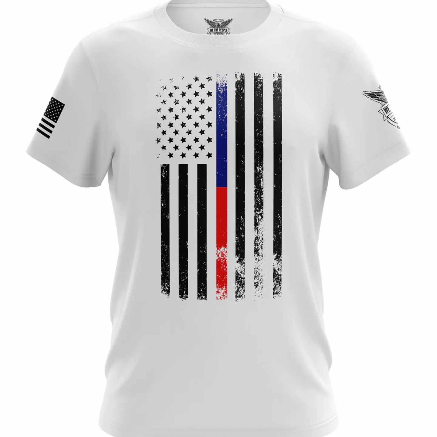 We The People Holsters American Flag Thin Blue/Red Line Public Service Support Short Sleeve Shirt Best