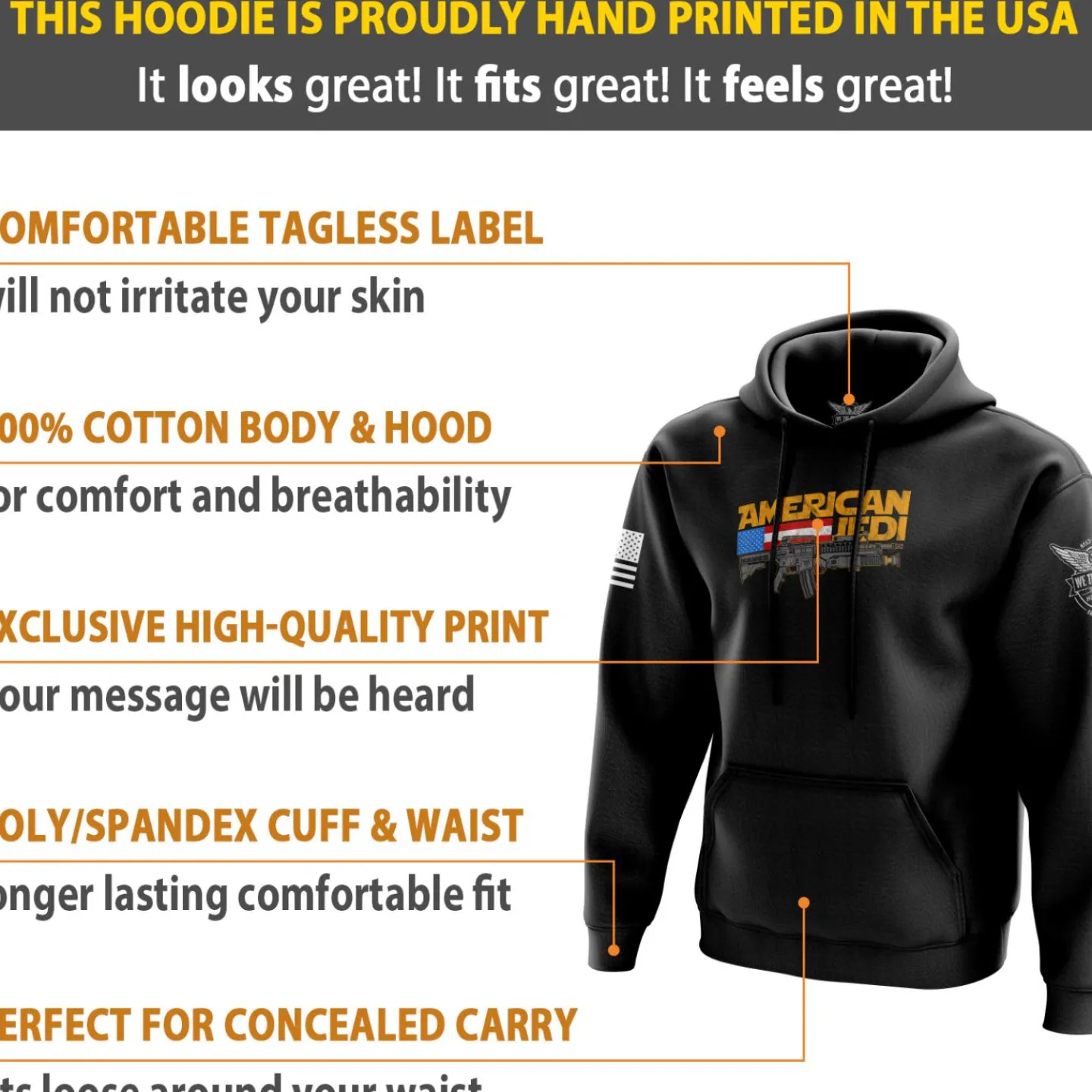 We The People Holsters American Jedi Hoodie Black Outlet