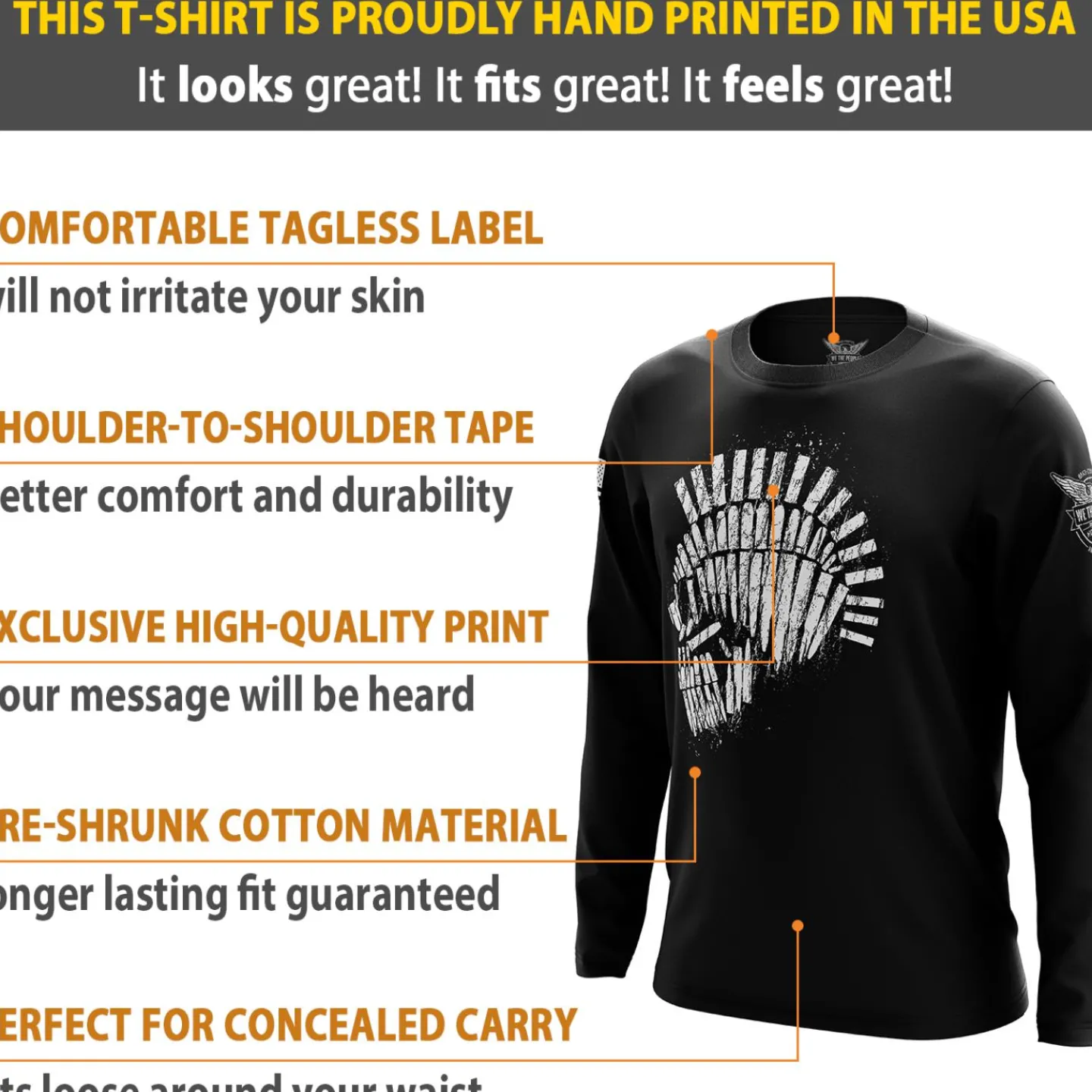 We The People Holsters Ammo Spartan Long Sleeve Shirt Black Clearance