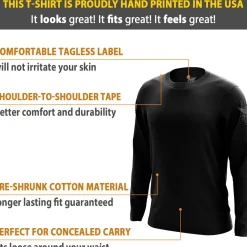 We The People Holsters Basic - + Gray Long Sleeve Shirt Black Clearance