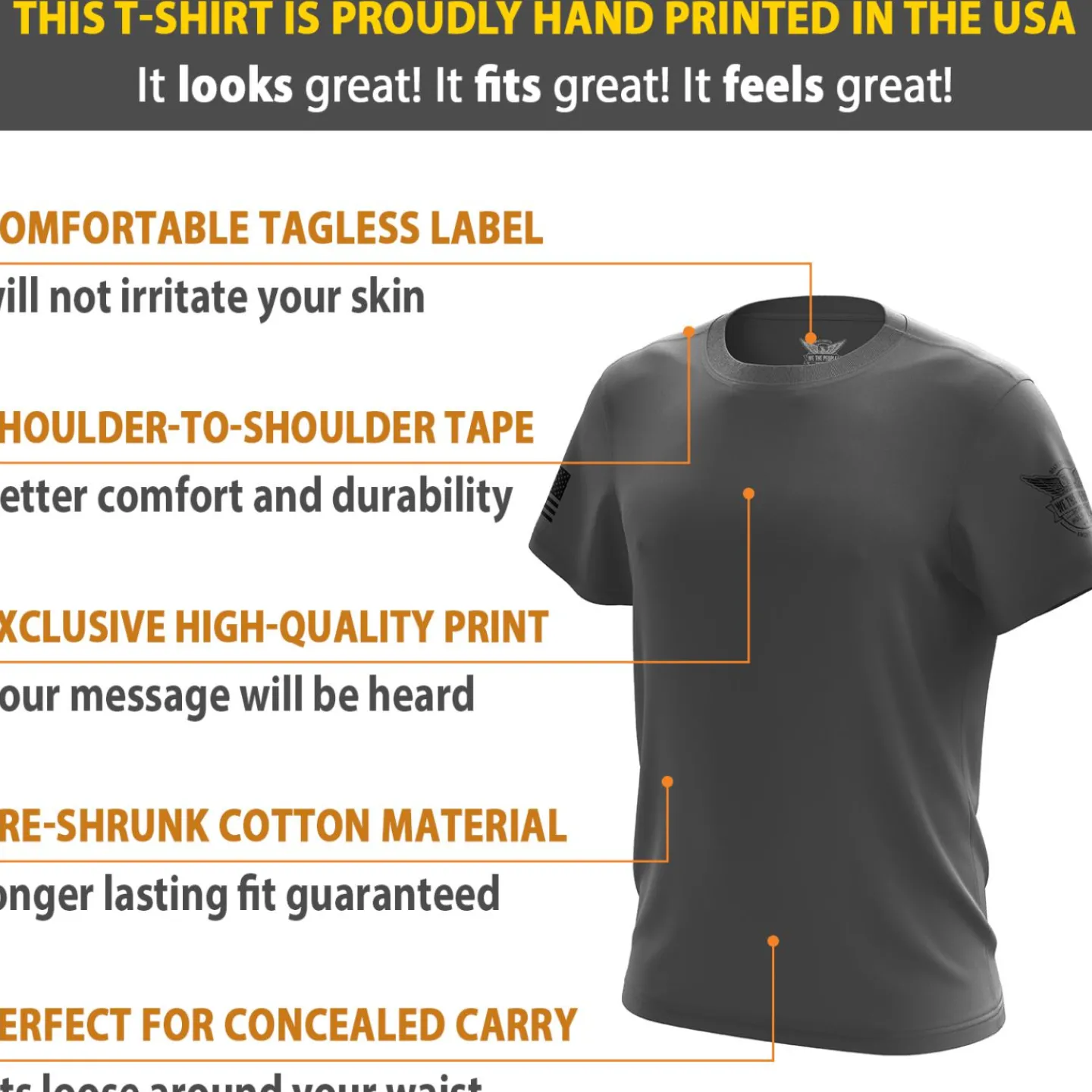 We The People Holsters Basic - + Black Short Sleeve Shirt Charcoal Online