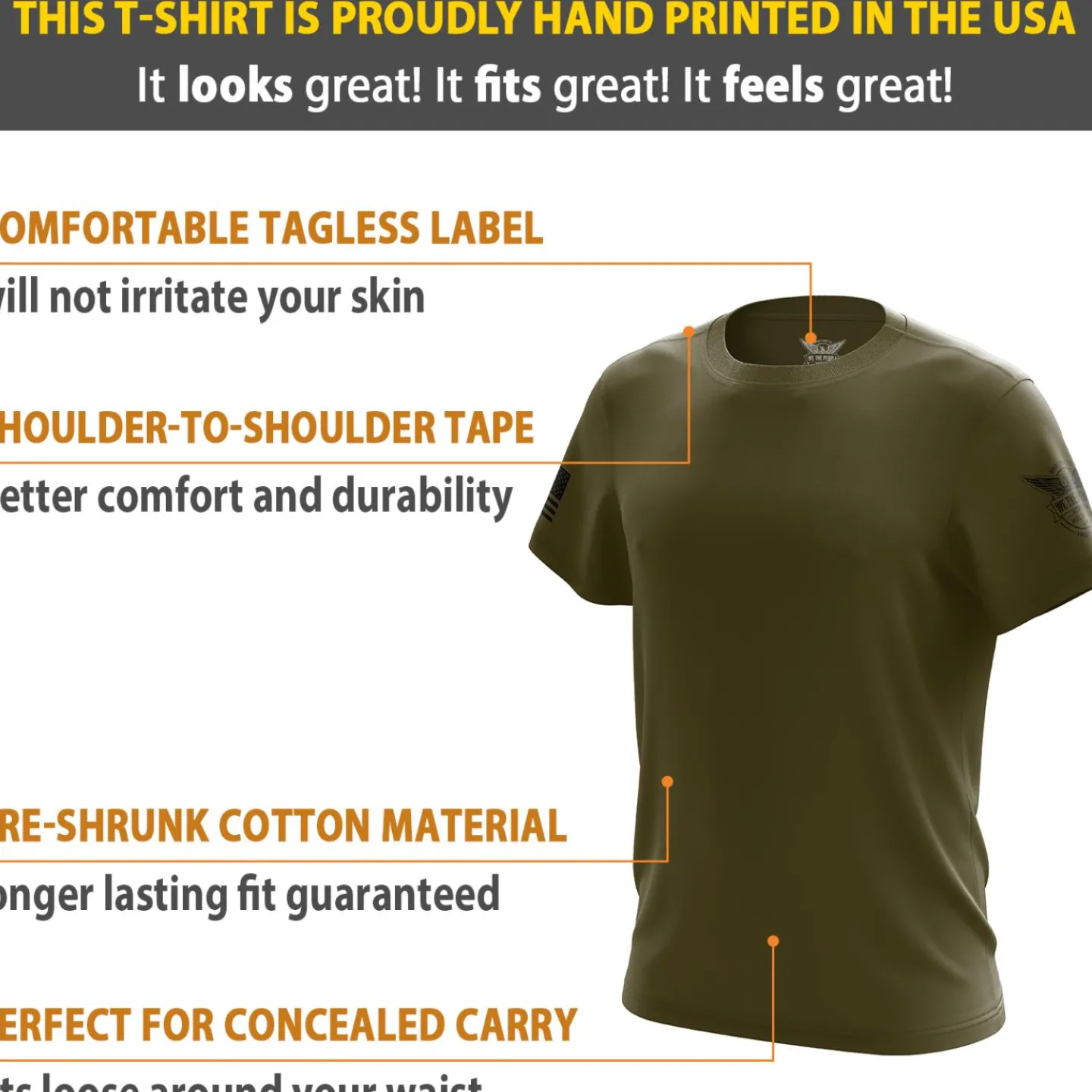 We The People Holsters Basic - + Black Short Sleeve Shirt Olive Sale