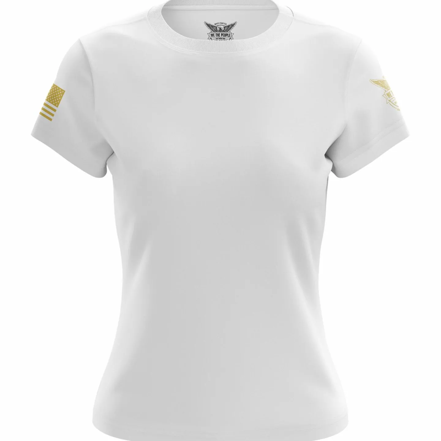 We The People Holsters Basic - + Gold Women's Short Sleeve Shirt White