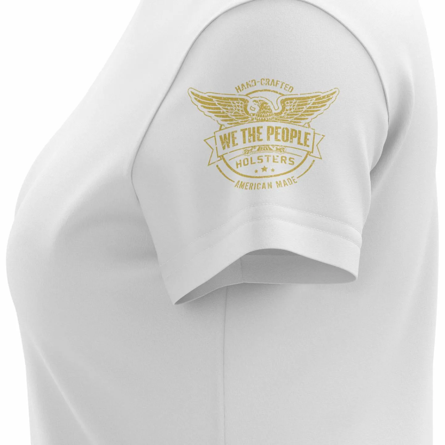 We The People Holsters Basic - + Gold Women's Short Sleeve Shirt White
