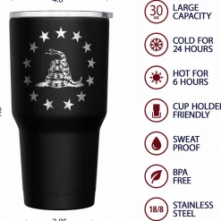 We The People Holsters Betsy Ross Gadsden Flag + American Flag Stainless Steel Tumbler Online