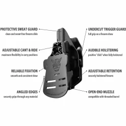 We The People Holsters Black Kydex OWB Paddle holster Custom Designed Paddle Clearance