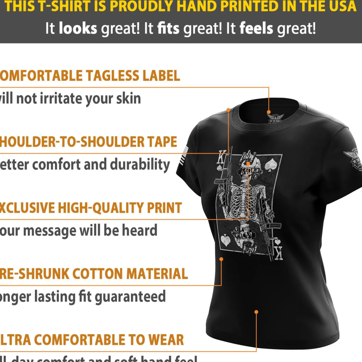We The People Holsters Bone Dealer Women's Short Sleeve Shirt Black Best