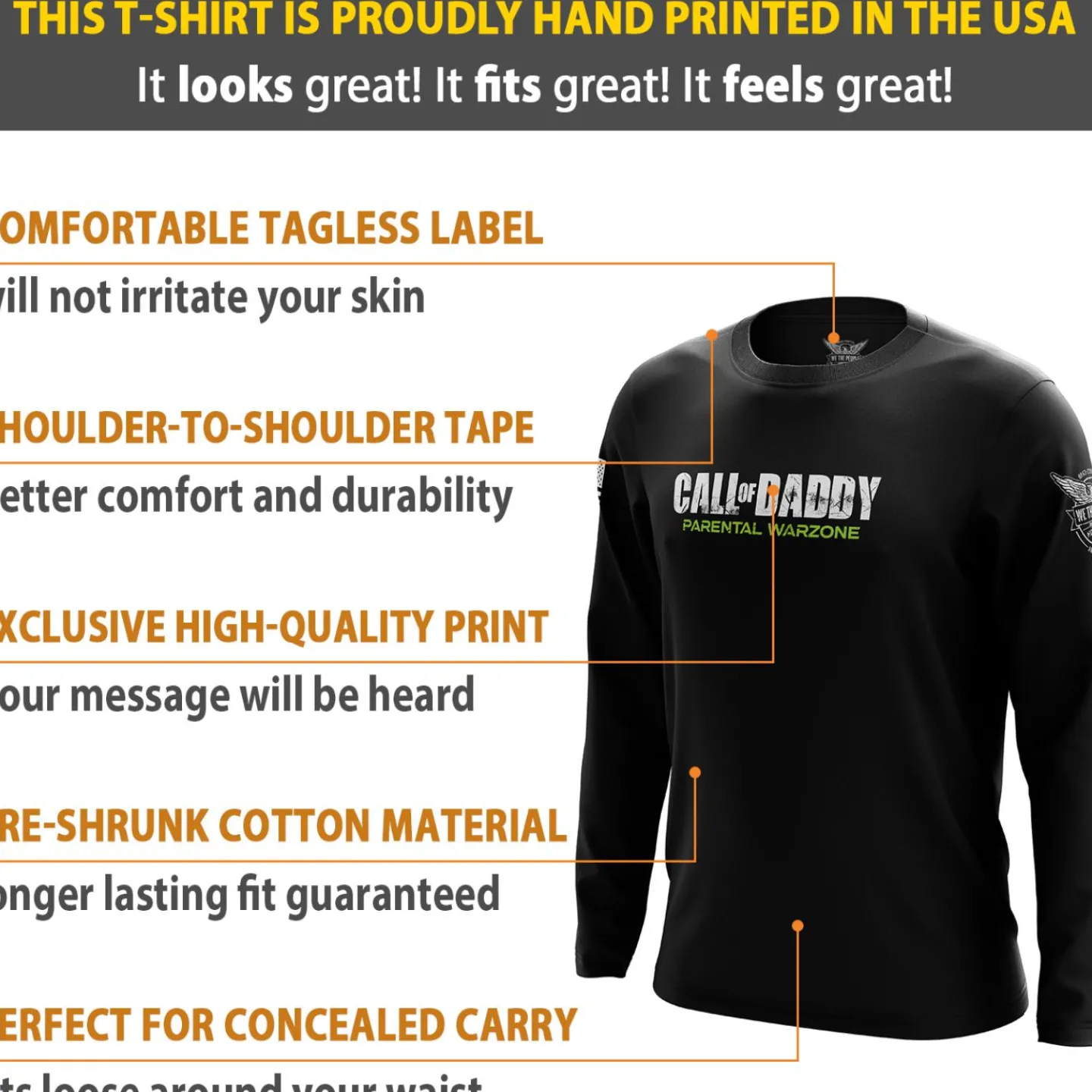 We The People Holsters Call of Daddy Long Sleeve Shirt Black Discount