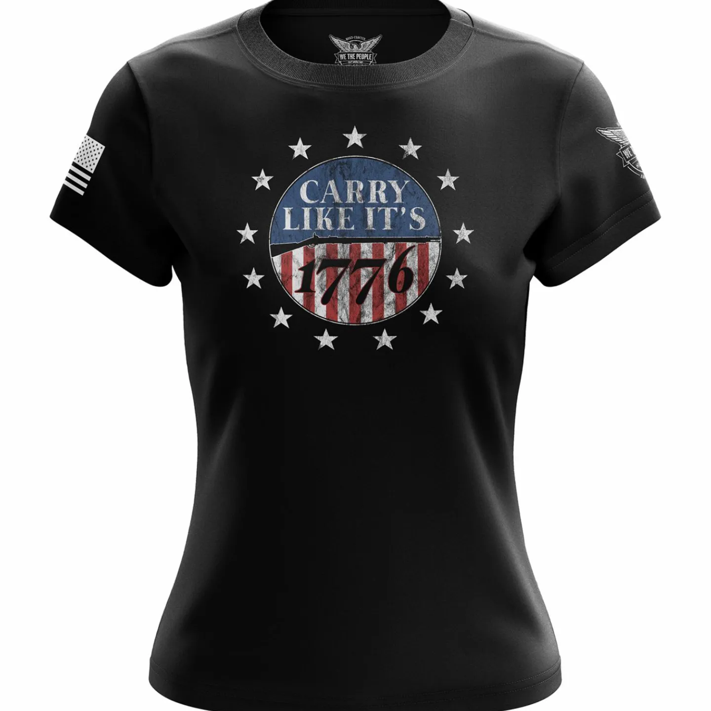 We The People Holsters Carry Like It's 1776 Women's Short Sleeve Shirt Black Clearance