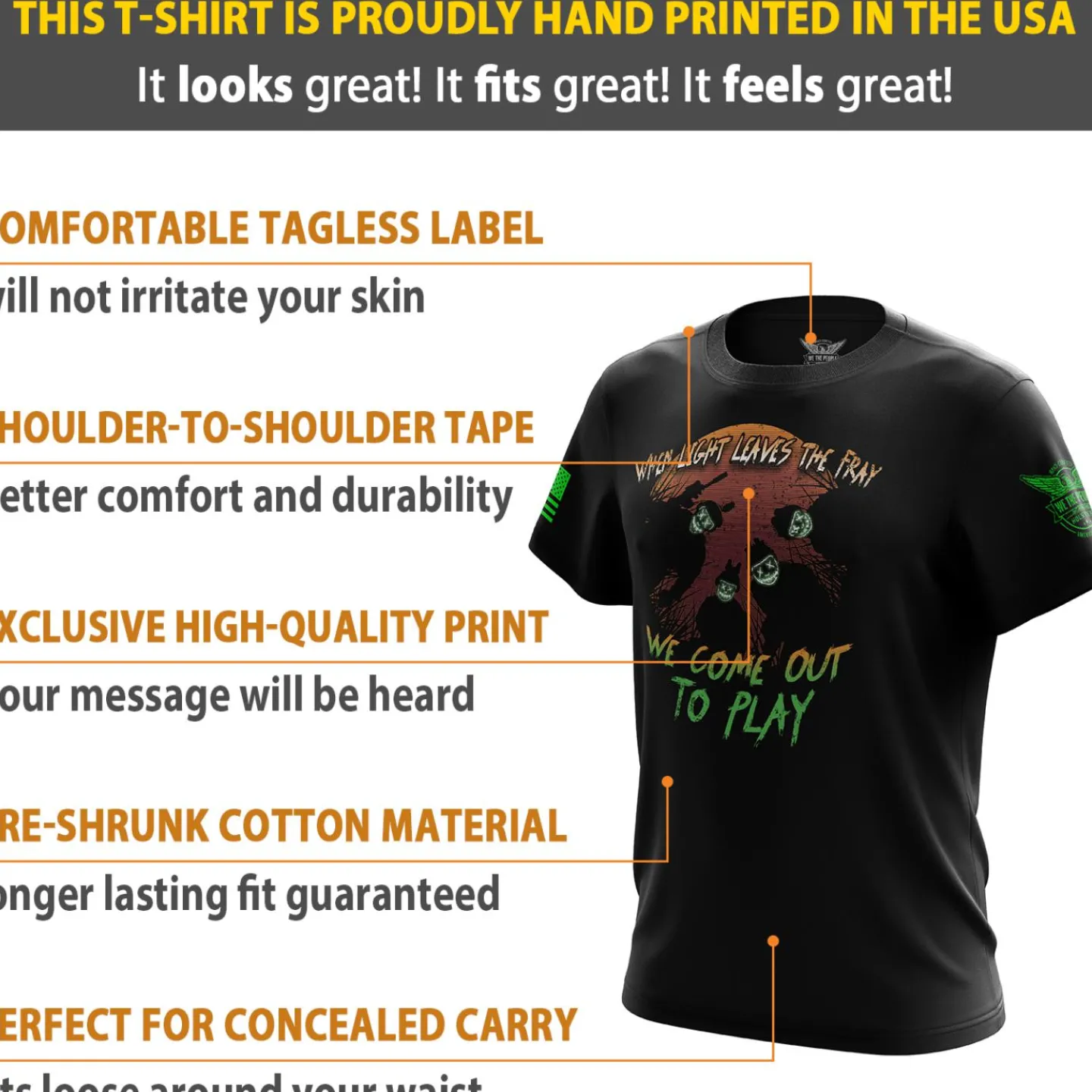 We The People Holsters Come Out To Play Short Sleeve Shirt Black Hot