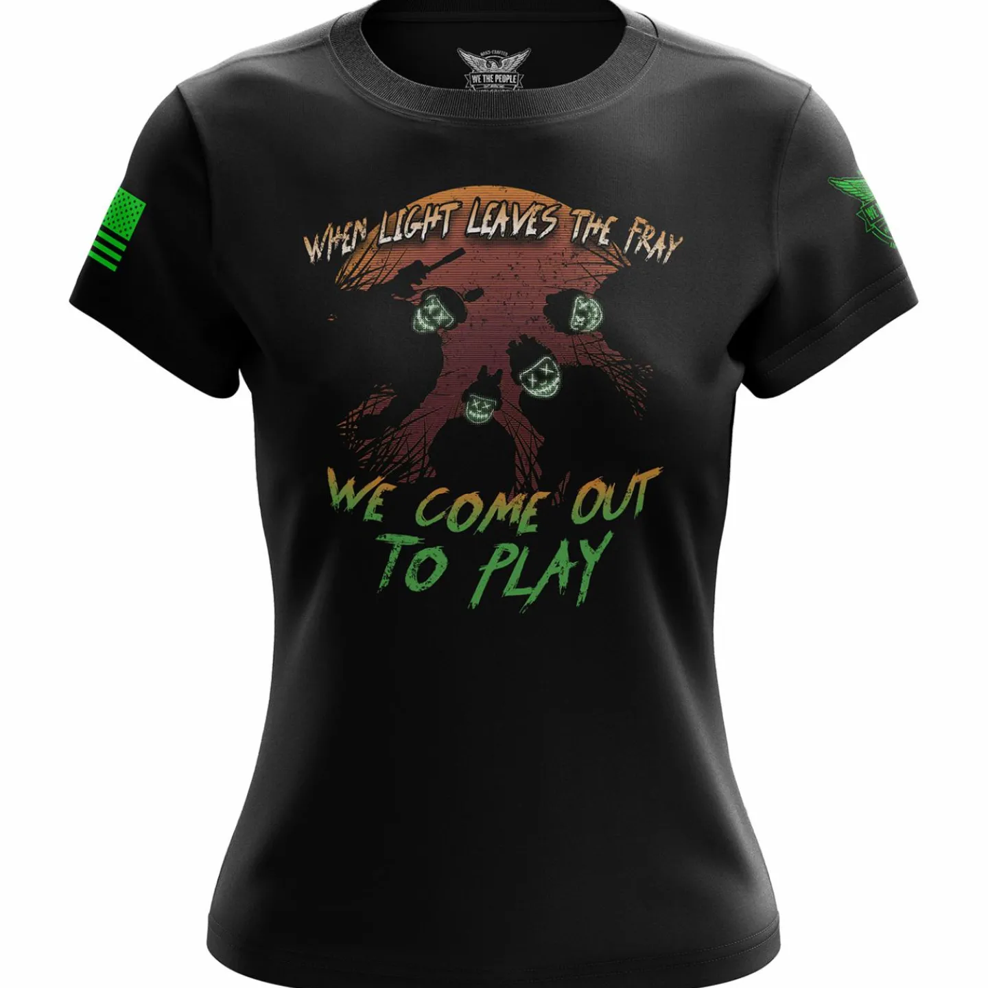 We The People Holsters Come Out To Play Women's Short Sleeve Shirt Black Clearance