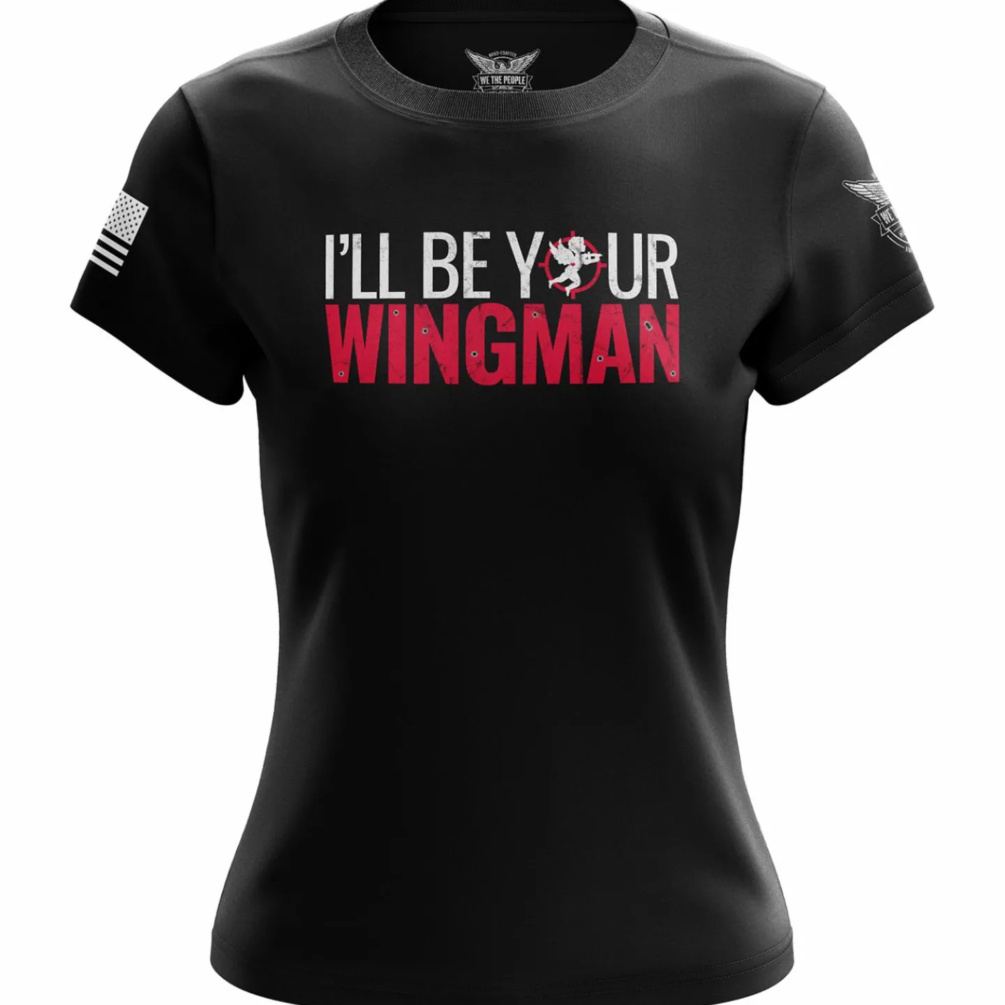 We The People Holsters Cupid's Wingman Women's Short Sleeve Shirt Black New