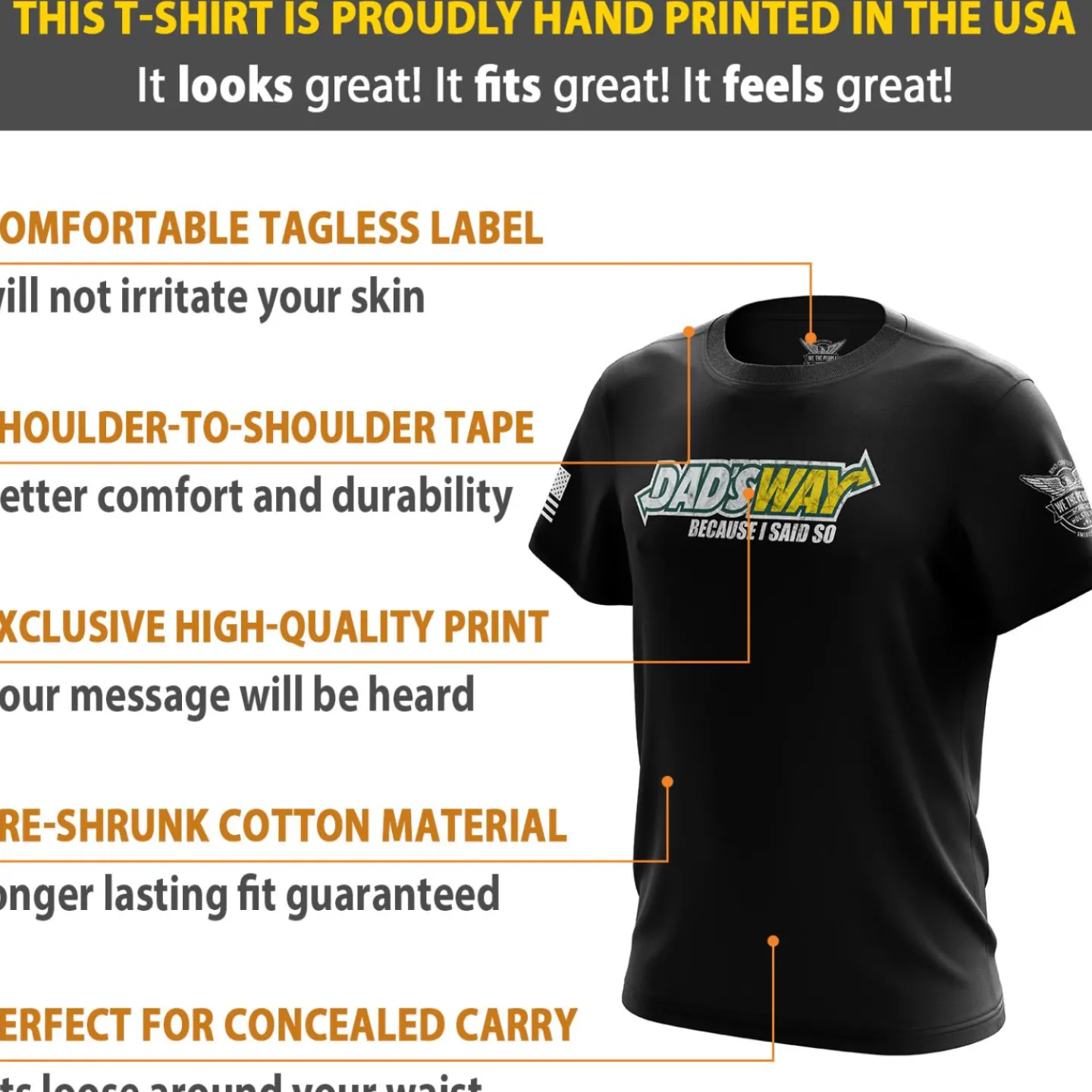 We The People Holsters Dad's Way Short Sleeve Shirt Black Clearance