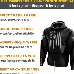 We The People Holsters Defend The Second Flag Hoodie Black Discount