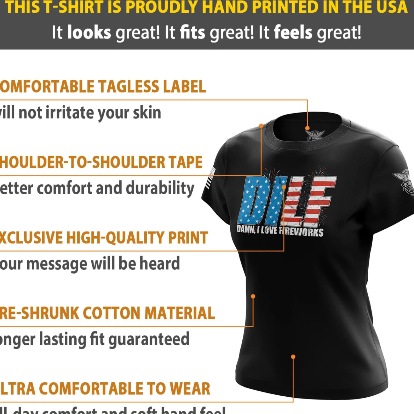 We The People Holsters D.I.L.F. V2 Women's Short Sleeve Shirt Black Discount