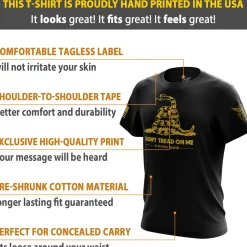 We The People Holsters Dont Tread On Me Gadsden Flag Short Sleeve Shirt Black Discount