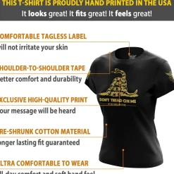 We The People Holsters Dont Tread On Me Gadsden Flag Women's Short Sleeve Shirt Black Hot