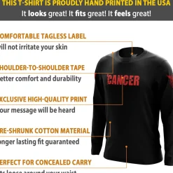 We The People Holsters F Cancer Long Sleeve Shirt Black New