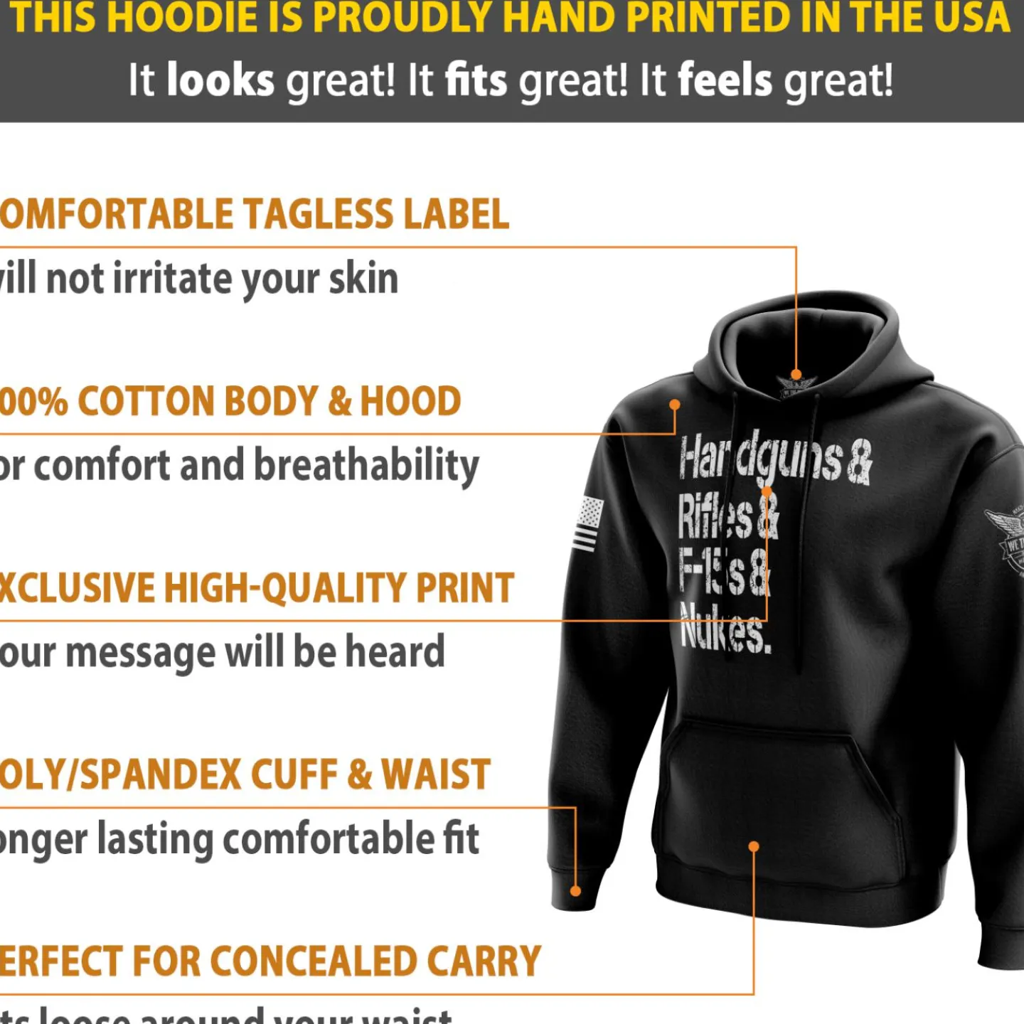 We The People Holsters Freedom Checklist Hoodie Black Sale