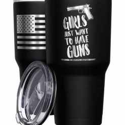 We The People Holsters Girls Just Wana Have Guns + American Flag Stainless Steel Tumbler Clearance
