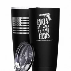 We The People Holsters Girls Just Wana Have Guns + American Flag Stainless Steel Tumbler Clearance
