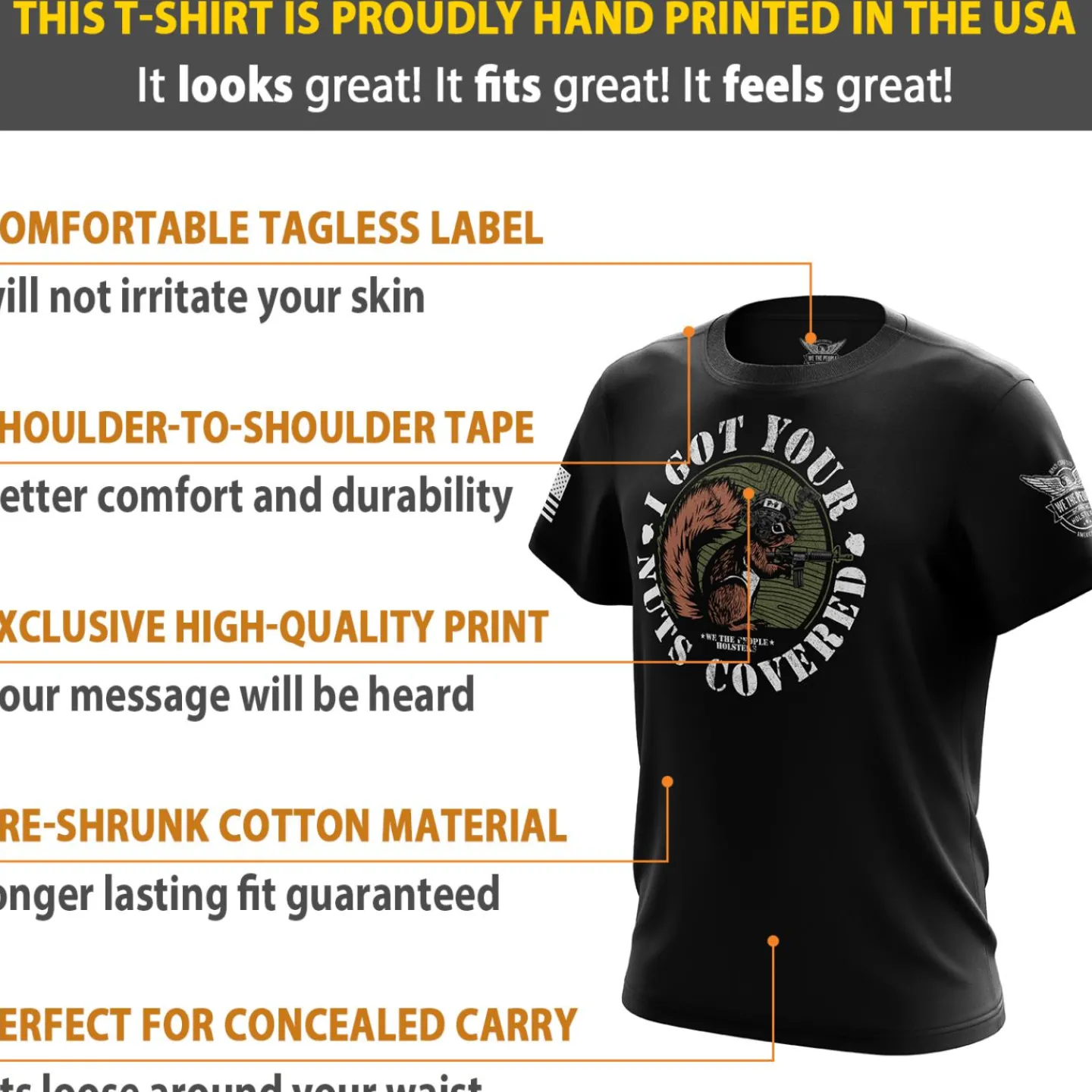 We The People Holsters Got Your Nuts Covered Short Sleeve Shirt Black Sale