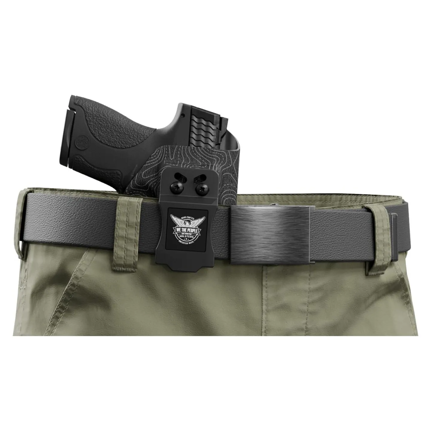 We The People Holsters Gray Topographic Map Custom Printed Holster - IWB Kydex Holster Outlet