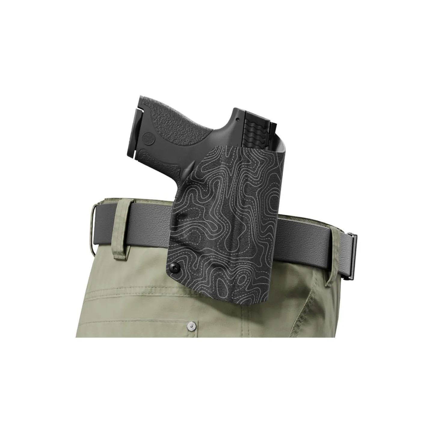 We The People Holsters Gray Topographic Map Custom Printed Holster - OWB Kydex Holster Sale