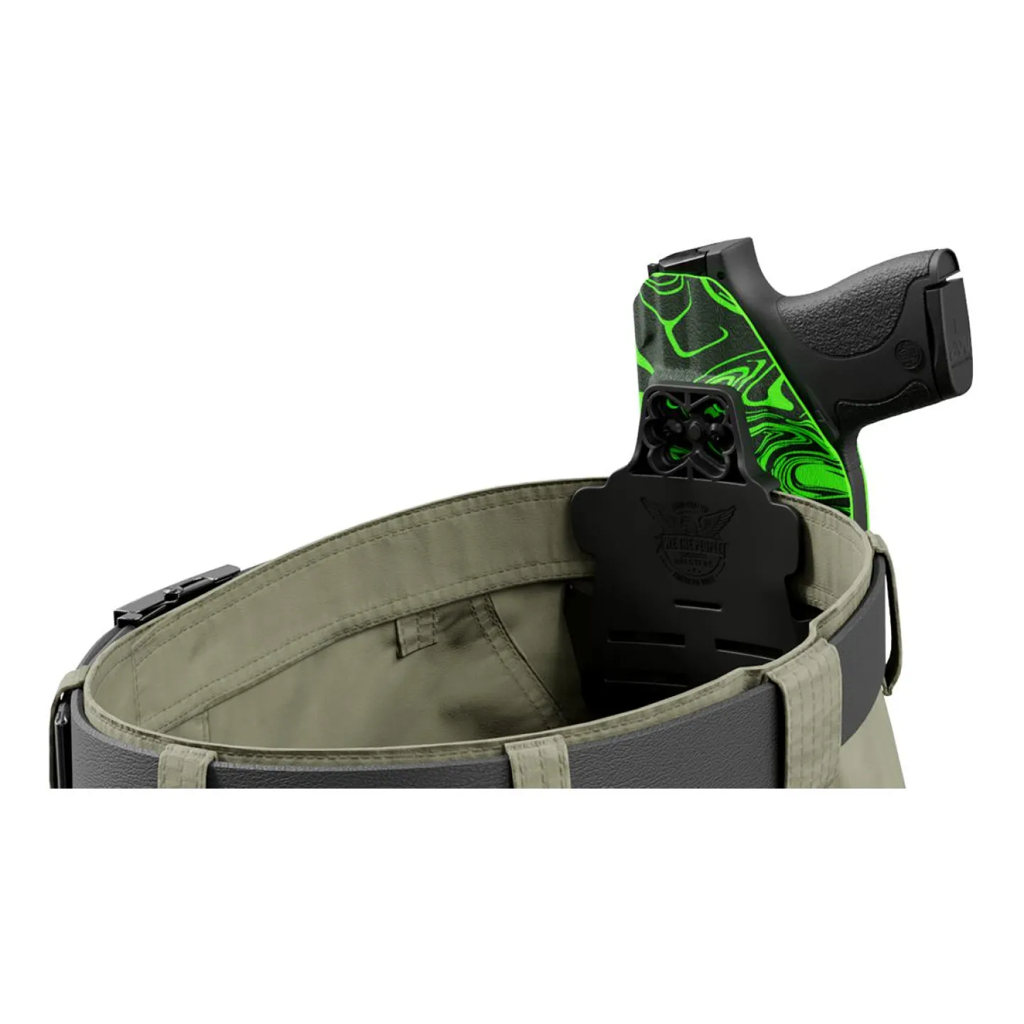 We The People Holsters Green Ink Swirl Custom Printed Holster - OWB Kydex Holster Sale