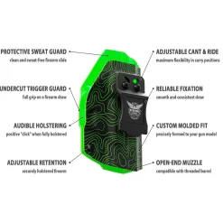 We The People Holsters Green Topographic Map Custom Printed Holster - IWB Kydex Holster