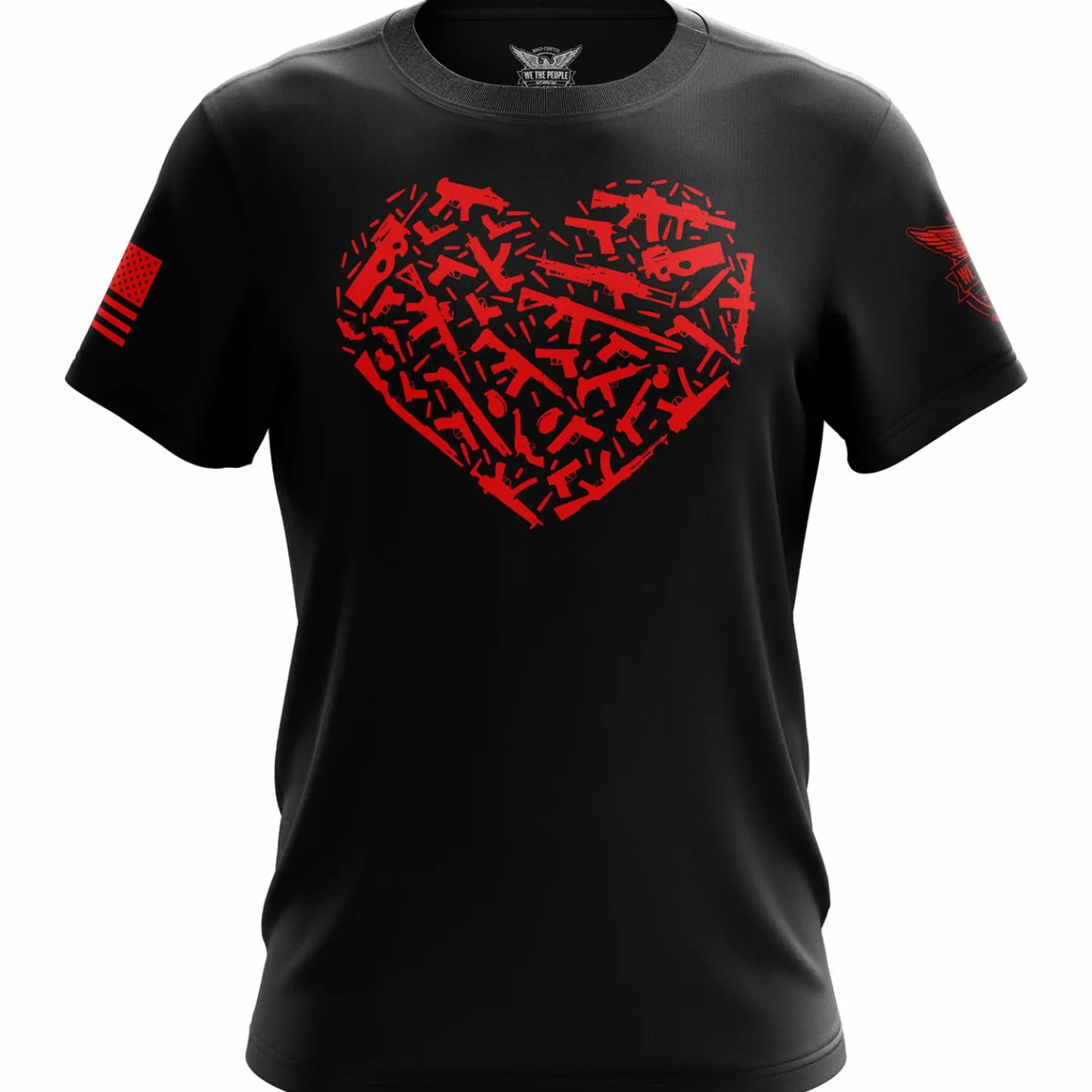 We The People Holsters Gun Heart Short Sleeve Shirt Black