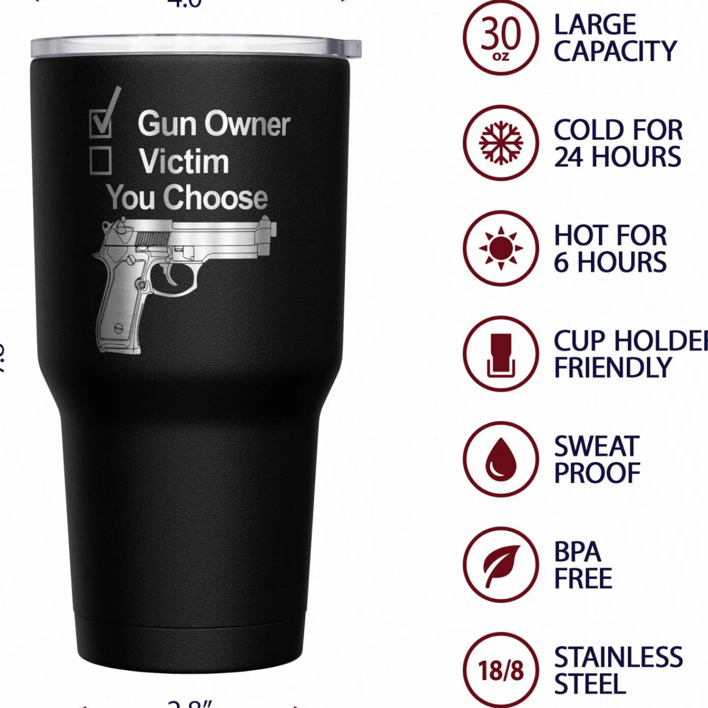 We The People Holsters Gun Owner or Victim? You Choose Stainless Steel Tumbler Discount