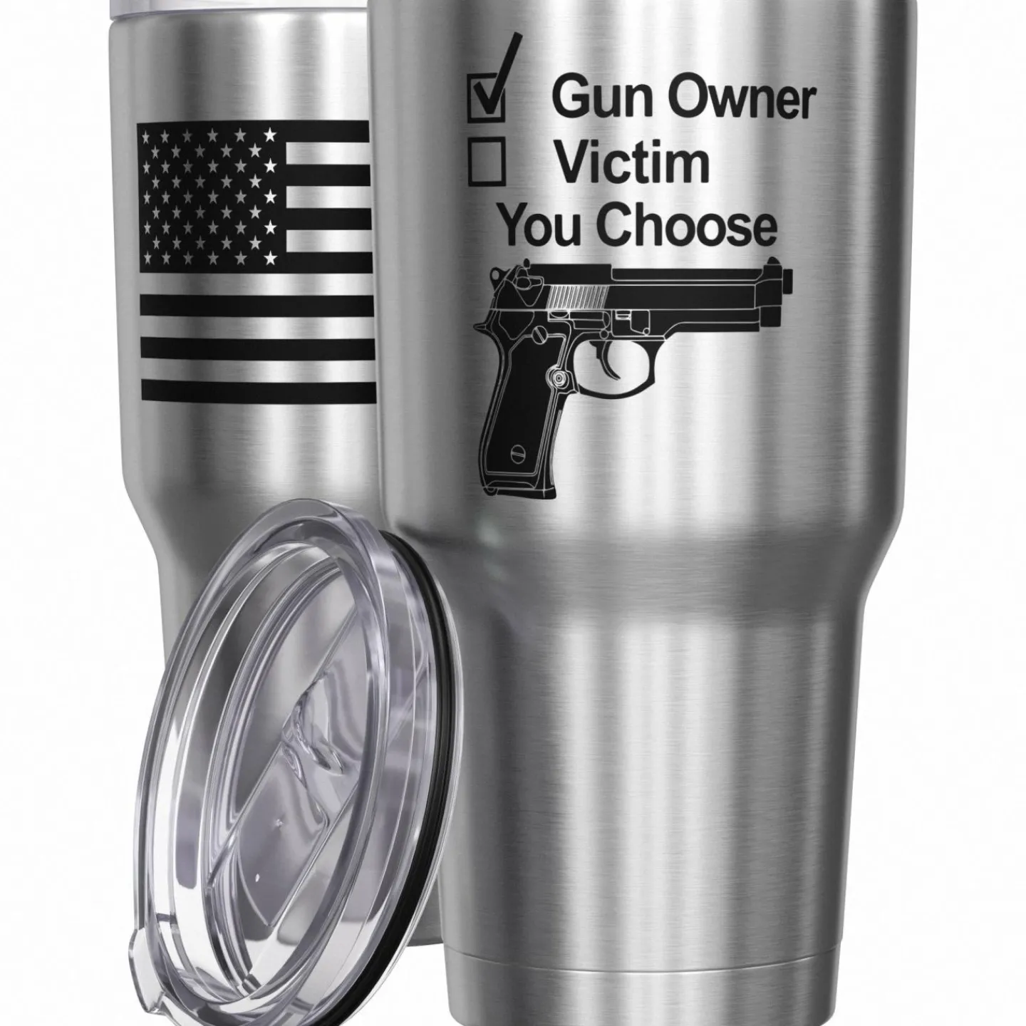 We The People Holsters Gun Owner or Victim? You Choose Stainless Steel Tumbler Discount