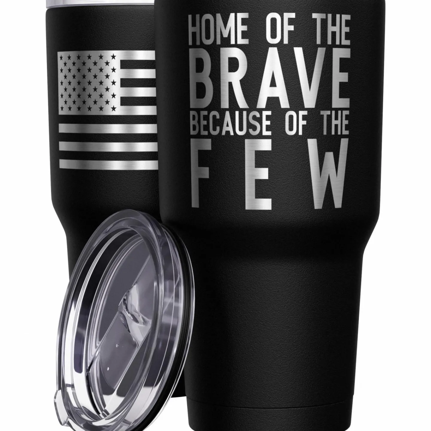 We The People Holsters Home of the Brave + American Flag Stainless Steel Tumbler Hot
