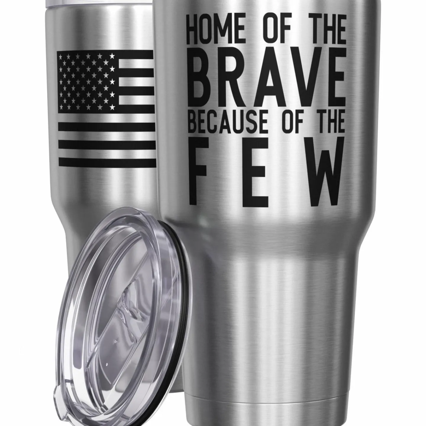 We The People Holsters Home of the Brave + American Flag Stainless Steel Tumbler Hot