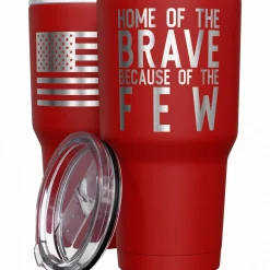 We The People Holsters Home of the Brave + American Flag Stainless Steel Tumbler Hot