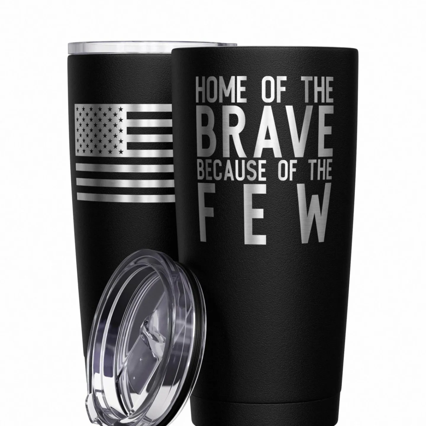 We The People Holsters Home of the Brave + American Flag Stainless Steel Tumbler Hot