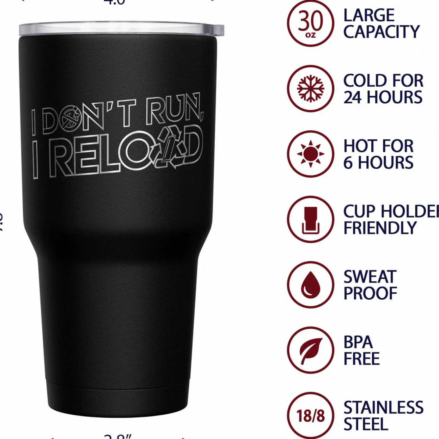 We The People Holsters I Don't Run Stainless Steel Tumbler Online