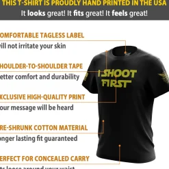 We The People Holsters I Shoot First Short Sleeve Shirt Black Best