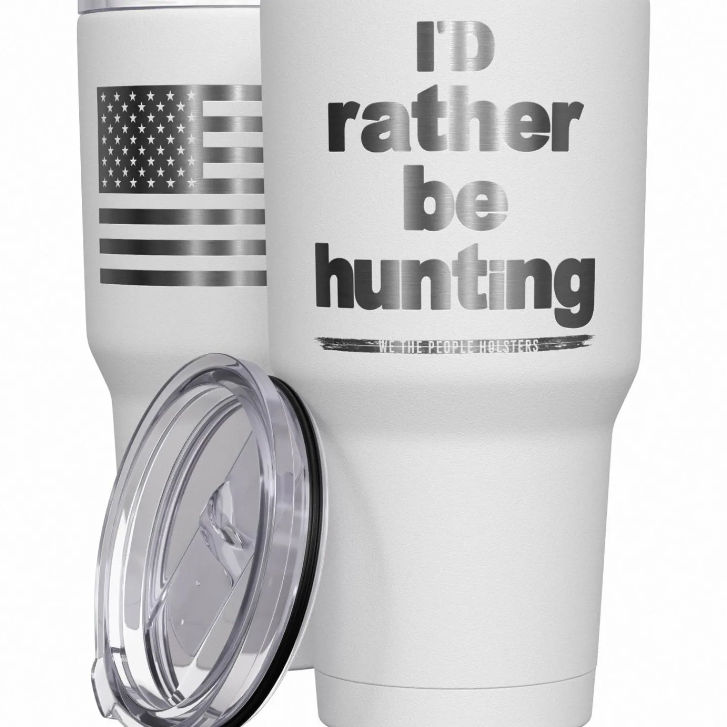 We The People Holsters Id Rather Be Hunting + American Flag Stainless Steel Tumbler Sale