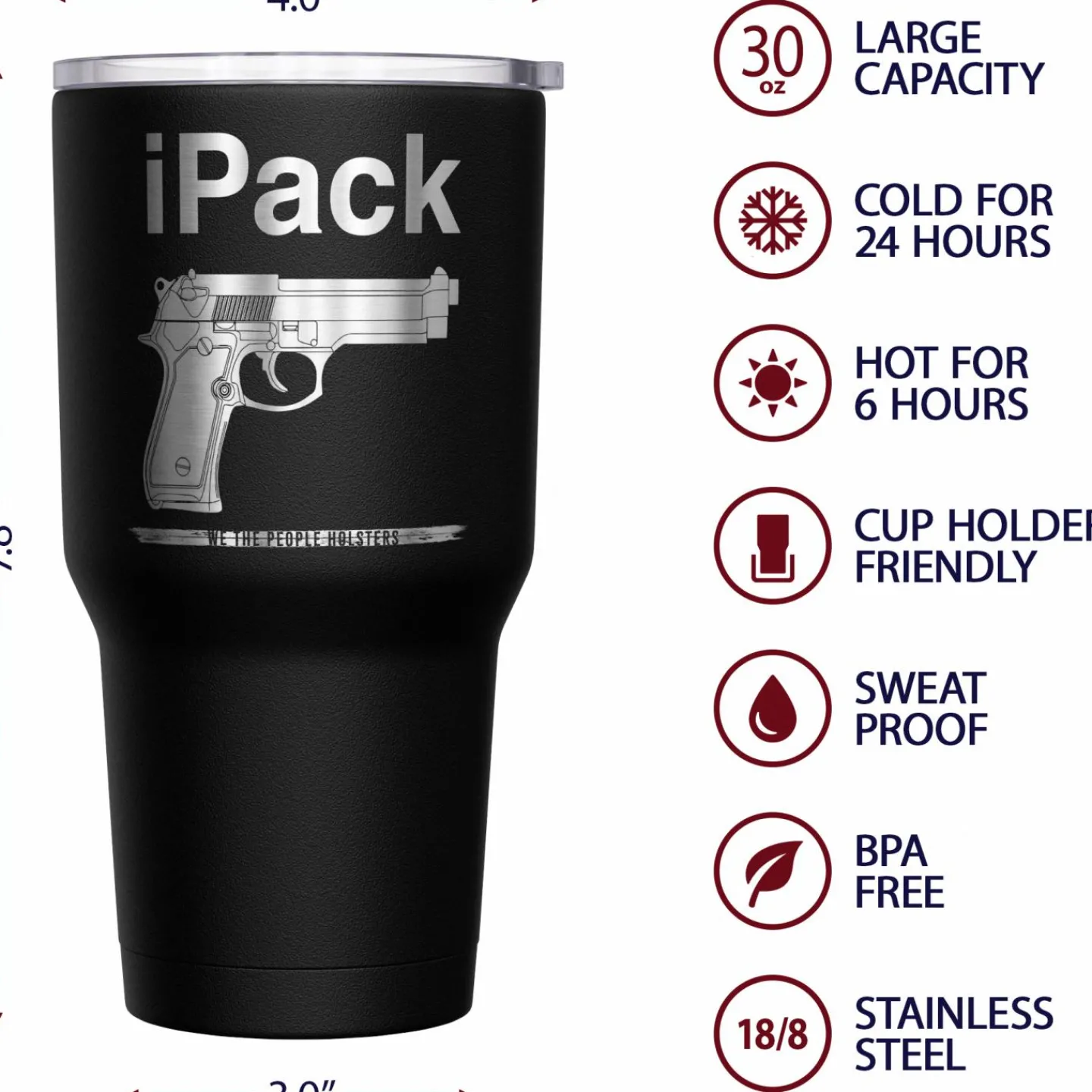 We The People Holsters IPACK + American Flag Stainless Steel Tumbler Sale