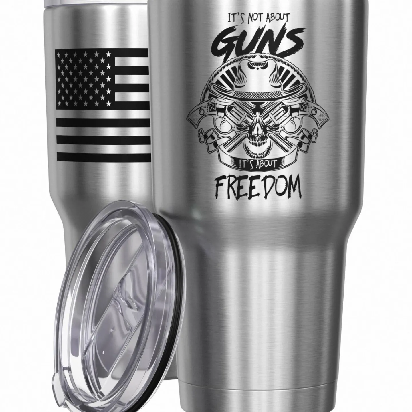 We The People Holsters It's Not About Guns, It's About Freedom Stainless Steel Tumbler New